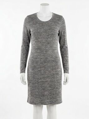 Latched Mama Gray Knit Long-Sleeve Knit Dress Maternity Nursing Breastfeeding